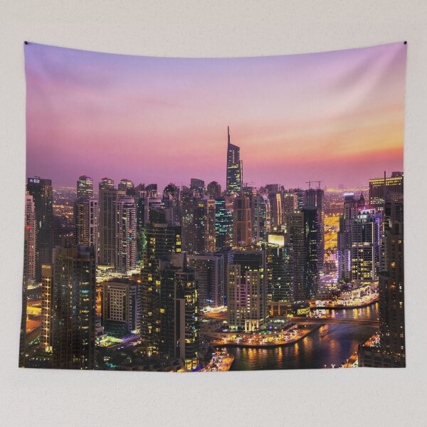 Item preview, Skyline Jumeirah Lake Towers, Dubai, United Arab Emirates at Dusk designed and sold by allhistory.