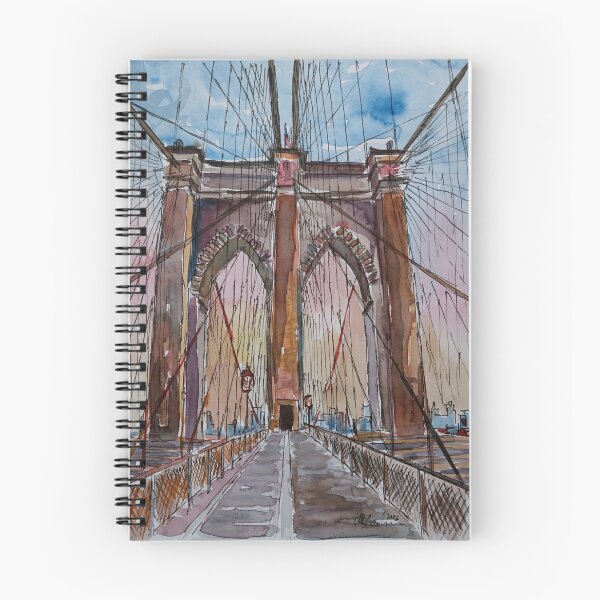 Item preview, Puente de Brooklyn de Nueva York - Paisaje urbano - Acuarela designed and sold by artshop77.