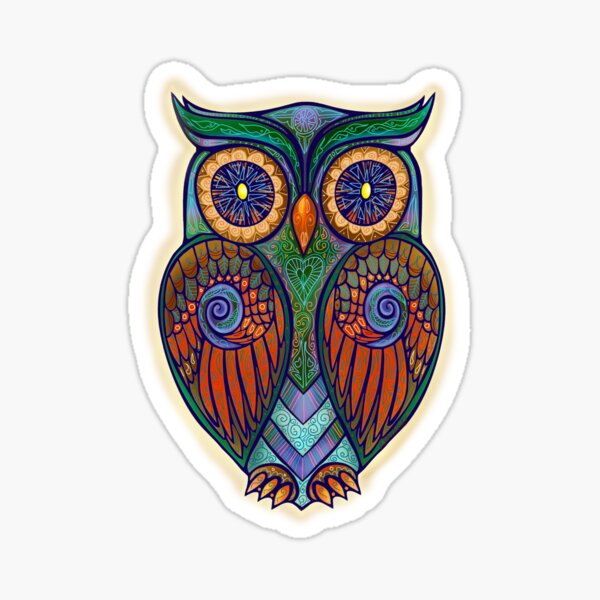 Ornate Owl 8 Sticker