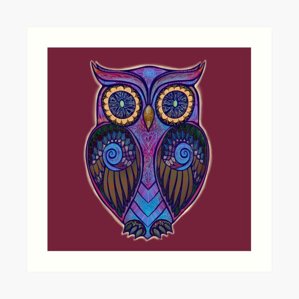 Ornate Owl 9 Art Print