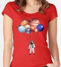 Astronaut Balloons Women's Fitted Scoop T-Shirt