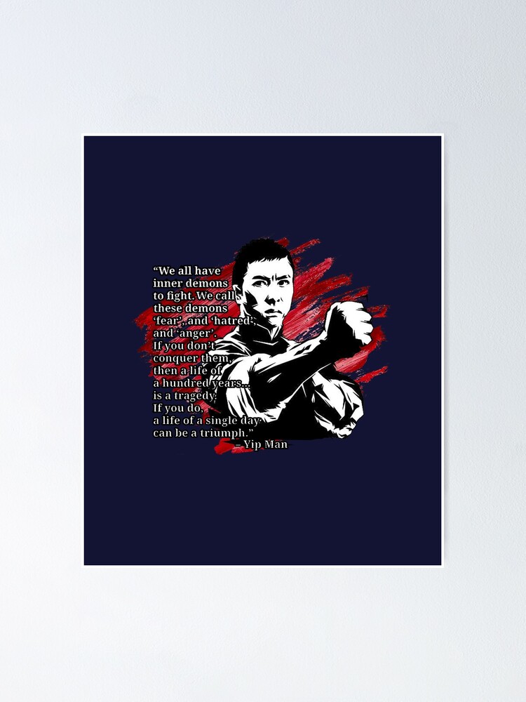 Poster Citation D Arts Martiaux De Wing Chun Ip Man Par Mdam Redbubble