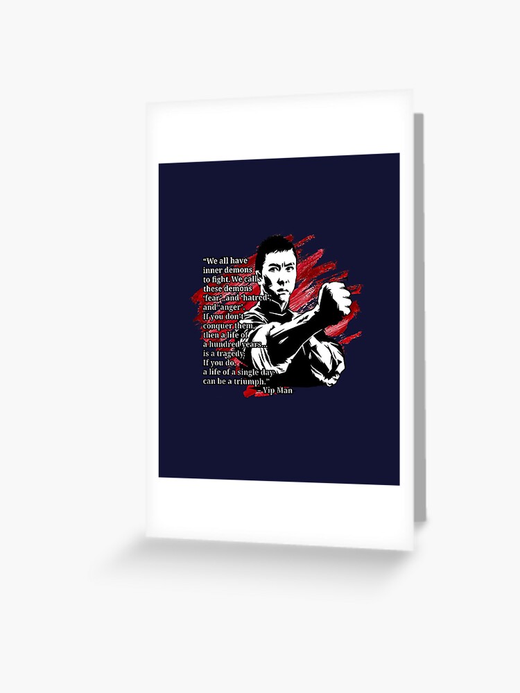 Carte De Vœux Citation D Arts Martiaux De Wing Chun Ip Man Par Mdam Redbubble