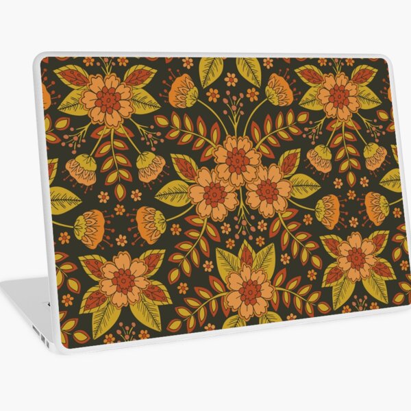 Aperçu de l'œuvre Motif floral pêche, vert olive et gris foncé créée et vendue par somecallmebeth.