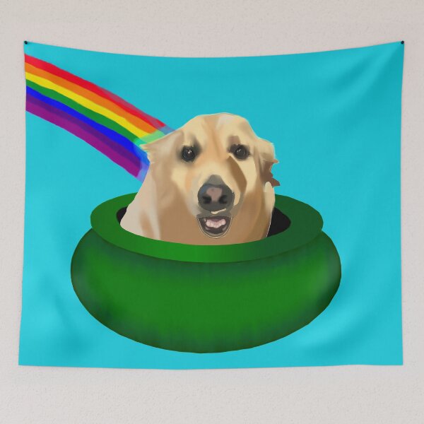 Item preview, Pot of Golden Retriever at End of Rainbow designed and sold by LostLatticework.