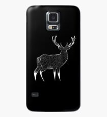 Weisser Hirsch Linienstil Hülle & Klebefolie für Samsung Galaxy