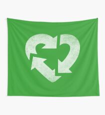 Recycle Logo Heart Wall Tapestry