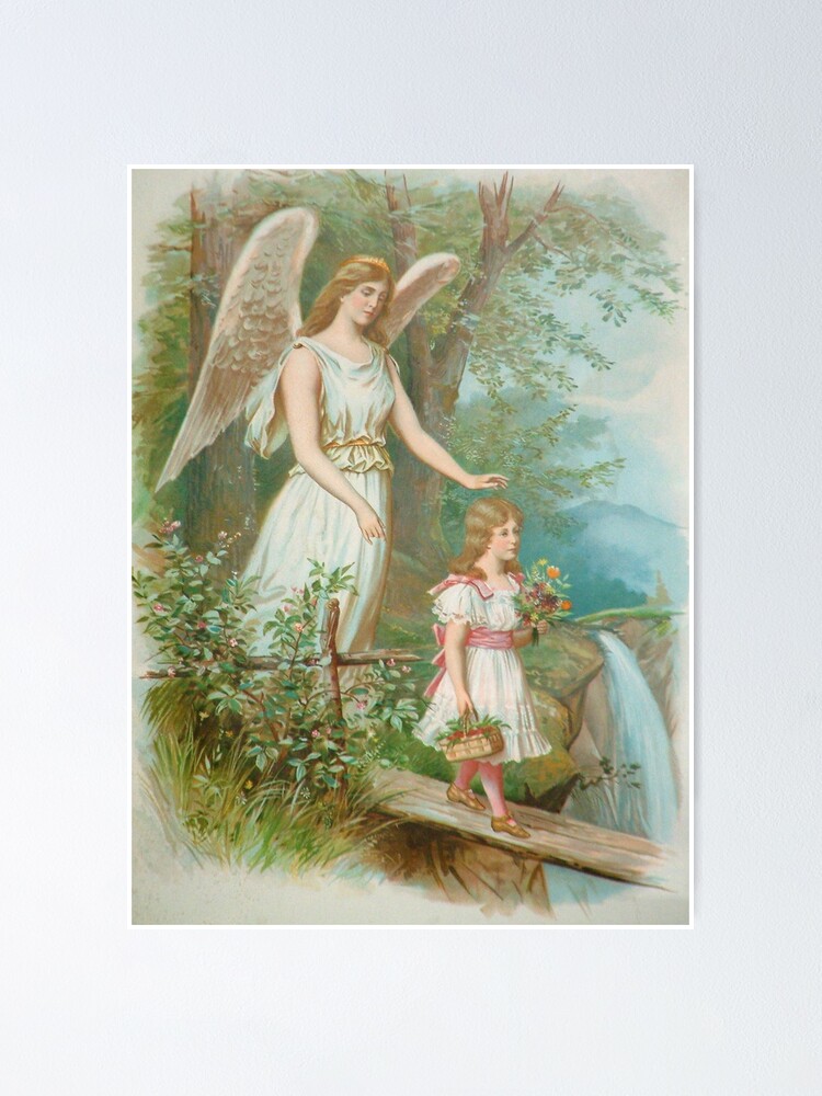 GUARDIAN ANGEL WINGS GARDEN EDEN FANTASY CHILDRENS WALL ART POSTER PRINT A3 A4 