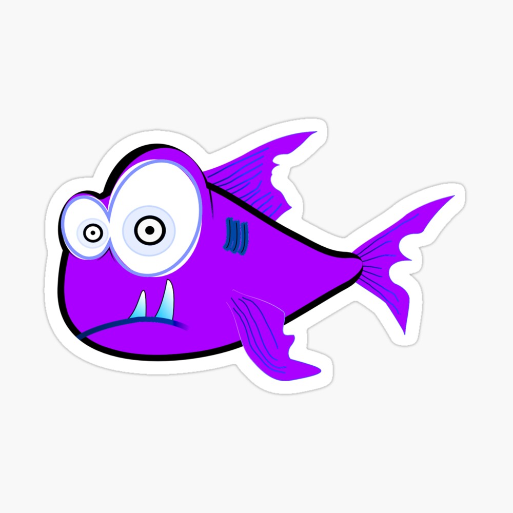 Purple fish with big eyes sharp teeth