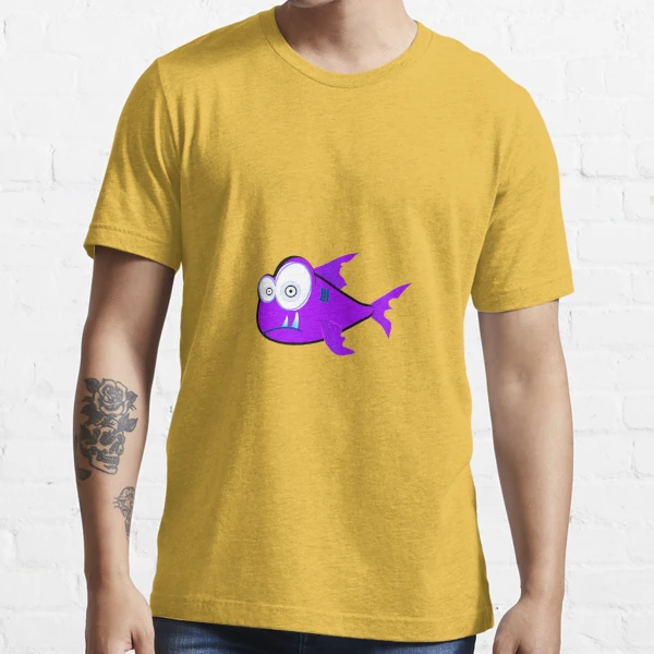 Purple fish with big eyes sharp teeth Essential T-Shirt for Sale