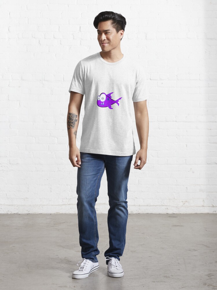 Purple fish with big eyes sharp teeth Essential T-Shirt for Sale by  seagula