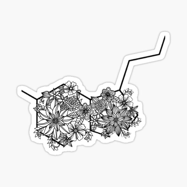 In Pursuit of Serotonin - Black and White Sticker