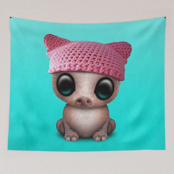 Item preview, Cute Baby Pig Wearing Pussy Hat designed and sold by JeffBartels.