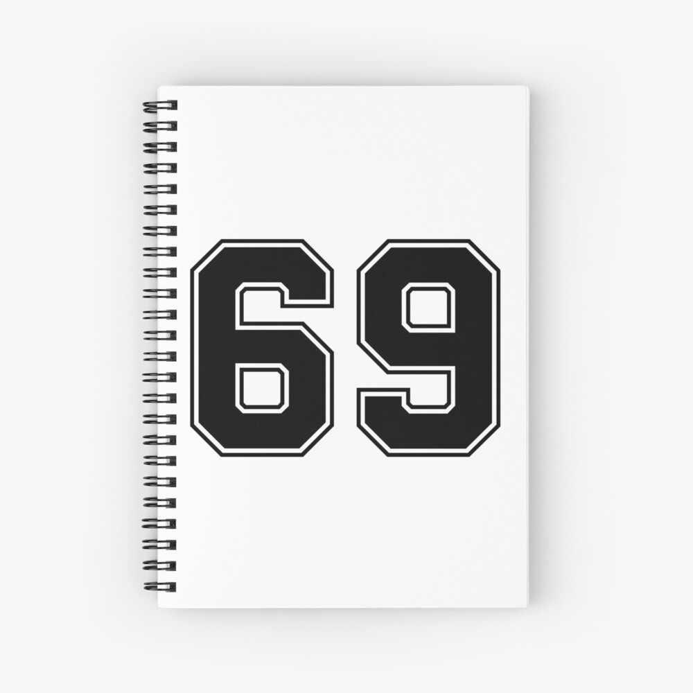 69 American Football Classic Vintage Sport Jersey Number in black number on  white background for american football, baseball or basketball | Greeting