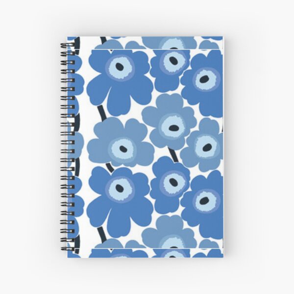 Marimekko Blue Floral Print Spiral Notebook