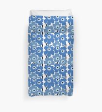 Marimekko Blauer Blumendruck Bettbezug
