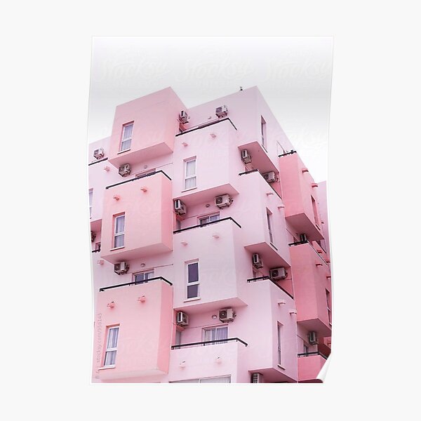 Edificio Rosa Estética Póster