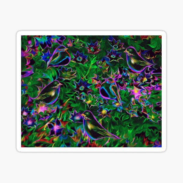 Fluorescent Pink Birds Sticker