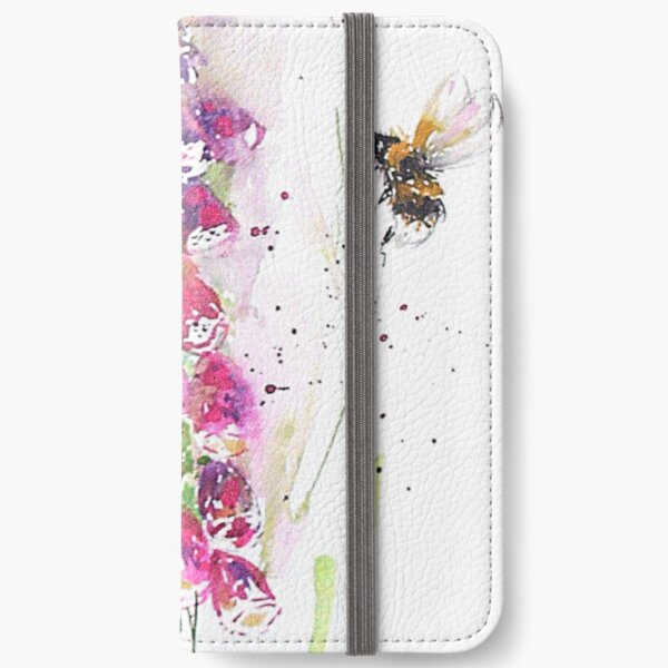 Bumble bees among foxglove iPhone Wallet