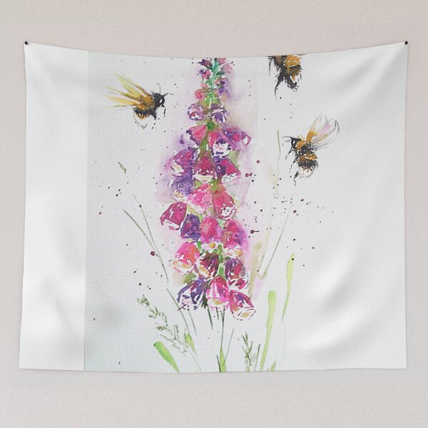 Item preview, Bumble bees among foxglove designed and sold by Casimirasart.