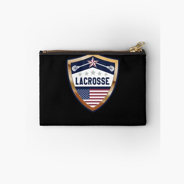 Item preview, Lacrosse T-Shirt with USA Flag Shield LAX Logo front shield designed and sold by fermo.