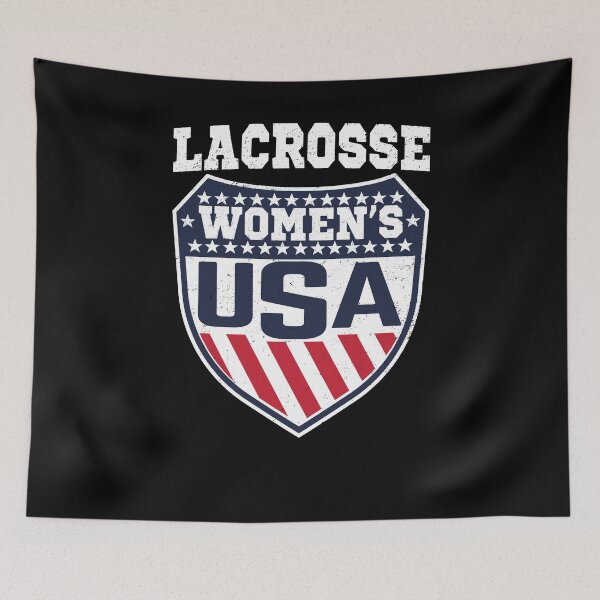 Item preview, USA Women's Lacrosse Shield T-Shirt Female Lax player designed and sold by fermo.
