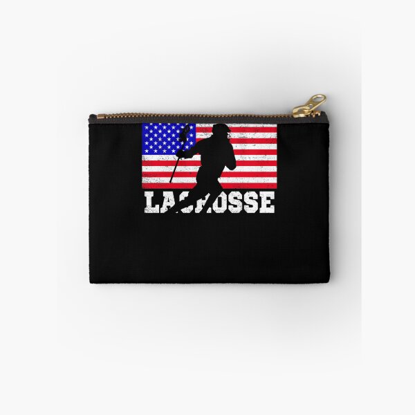 Item preview, Classic Lacrosse Player Silhouette on USA Flag T-Shirt designed and sold by fermo.