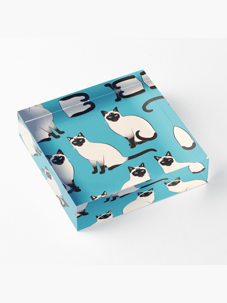 Alternate view of Siamese Cats - sparse pattern Acrylic Block