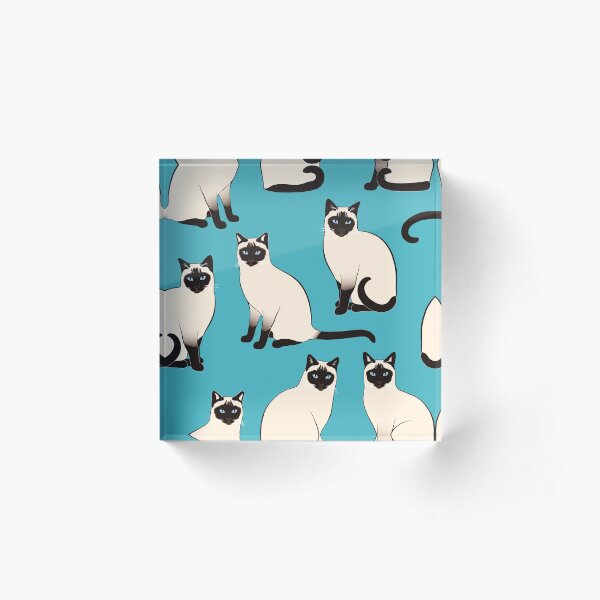 Siamese Cats - sparse pattern Acrylic Block