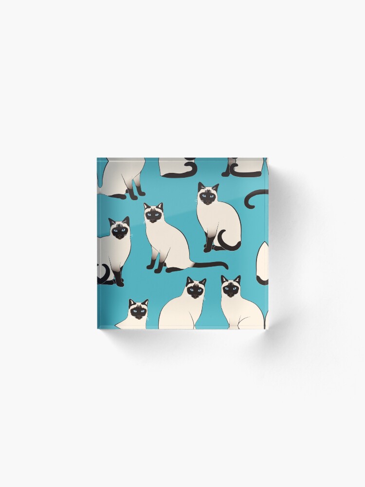 Alternate view of Siamese Cats - sparse pattern Acrylic Block