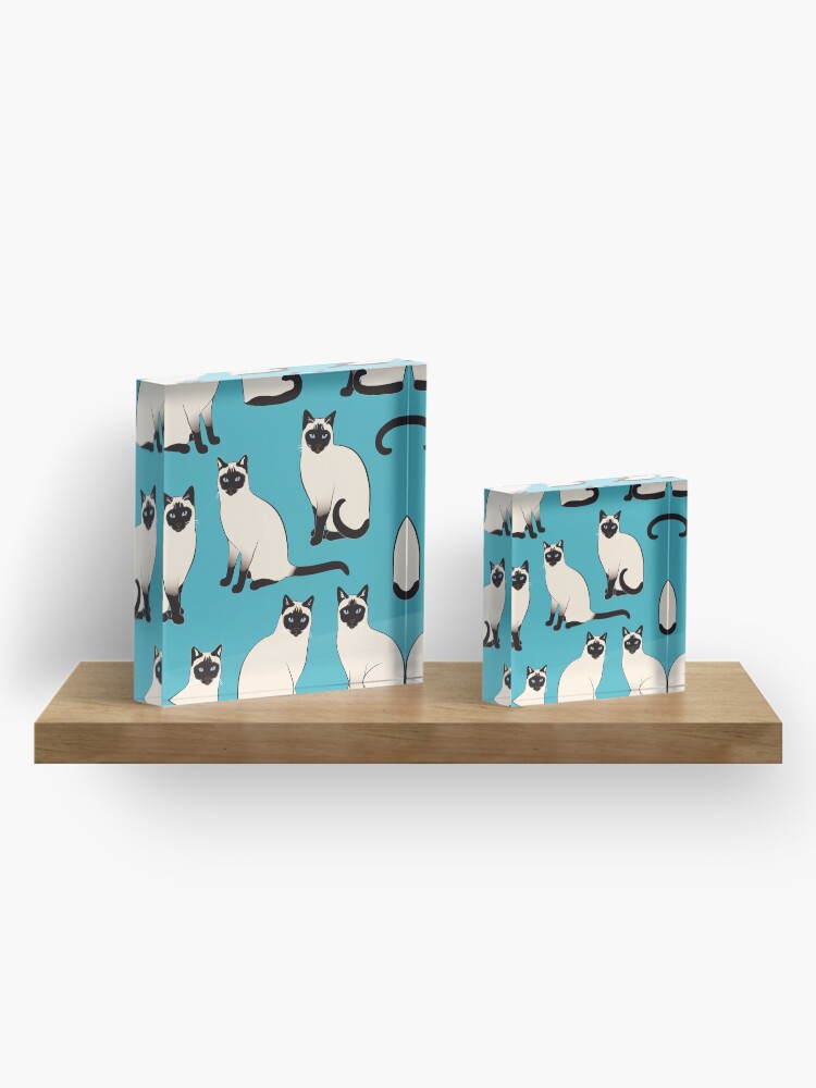 Alternate view of Siamese Cats - sparse pattern Acrylic Block