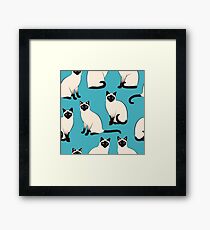 Siamesische Katzen - spärliches Muster Gerahmtes Wandbild