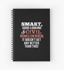 Cuaderno de espiral Ingeniero civil divertido regalo - inteligente, guapo