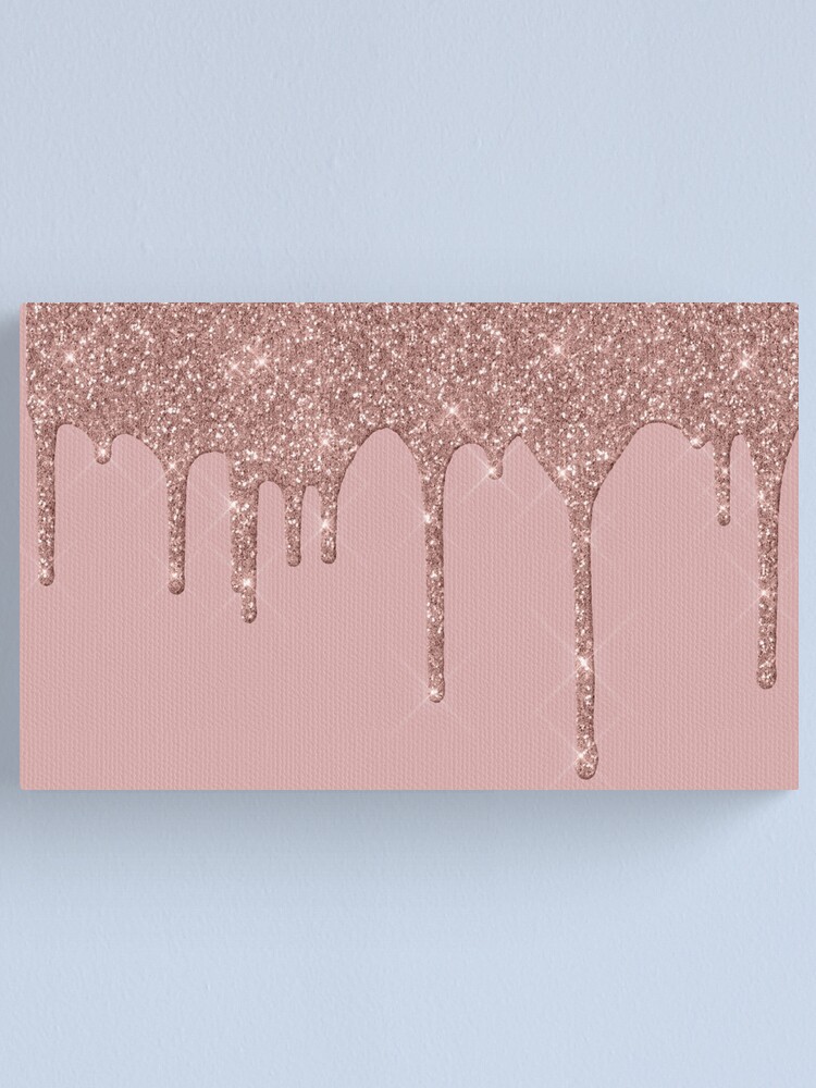 Rose Gold Trendy Sparkle Glitter Drips