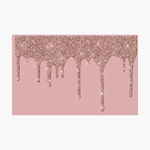 Rose Gold Trendy Sparkle Glitter Drips