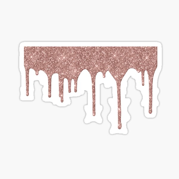 Rose Gold Trendy Sparkle Glitter Drips Sticker By Colorflowart Redbubble