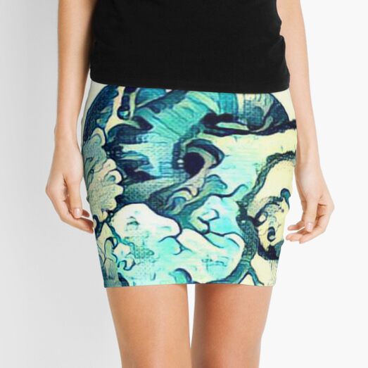 Great Wave Anatomical Heart- ALTERED Mini Skirt