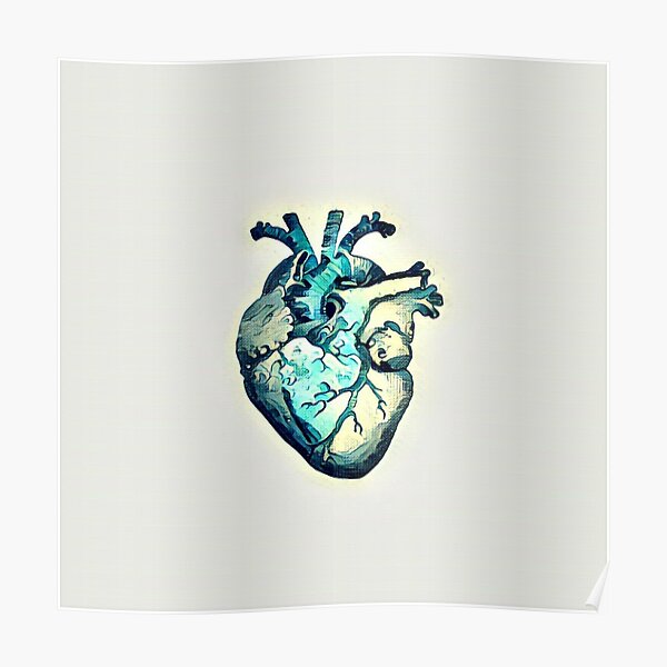 Great Wave Anatomical Heart- ALTERED Poster