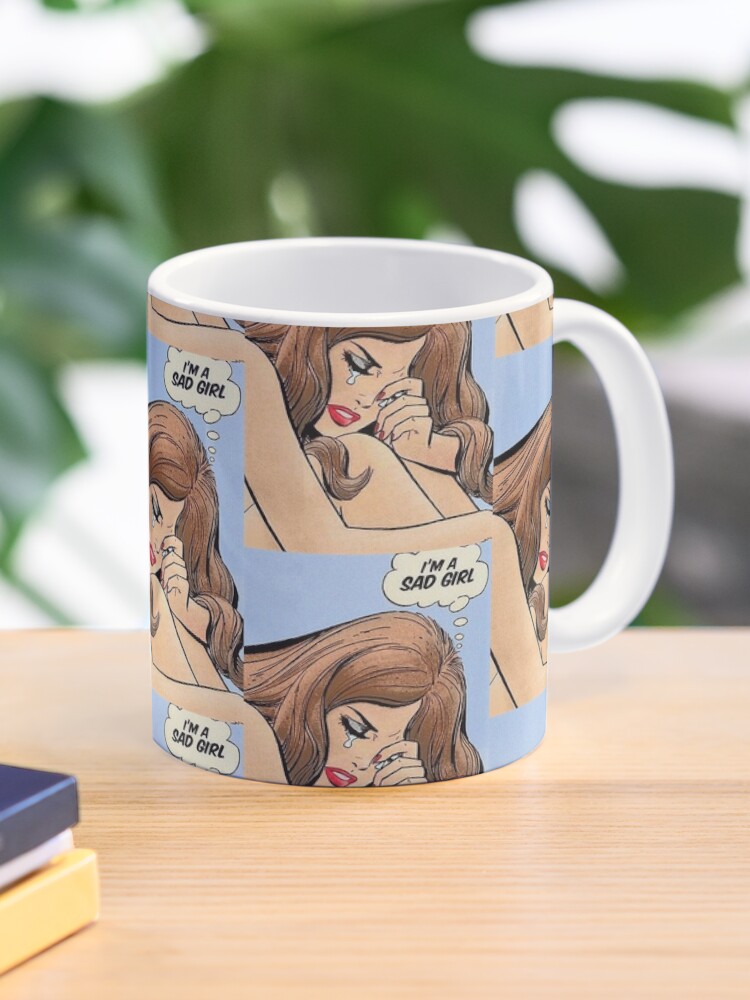 Ich Bin Ein Trauriges Madchen Retro Vintage Comics Trauriges Madchen Braunes Behaartes Madchen Braunes Haar Madchen Retro Comics Vintage Comics Weinende Frau Tasse Von Houseofbissy Redbubble