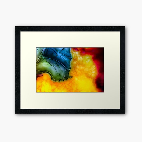Abstract food dye on milk Framed Art Print