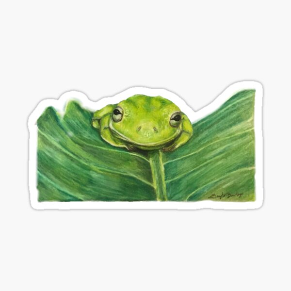 Item preview, Tree frog on a leaf sticker designed and sold by Taylor Baxley.