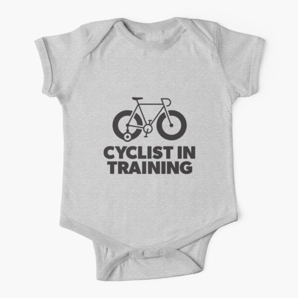 Cyclist in Training Kids T-shirt and sticker Short Sleeve Baby One-Piece