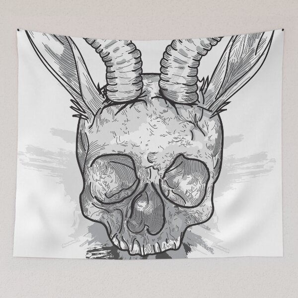 Item preview, Punk Horned Skull designed and sold by Sam Posnick.