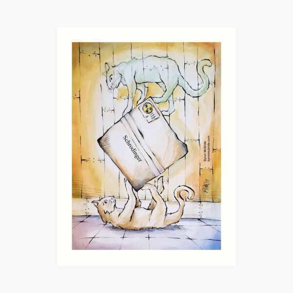 Schrodinger's Cat(s) - labelled box Art Print