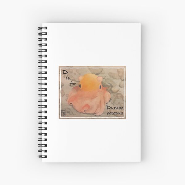 D is for Dumbo Octopus Spiral Notebook