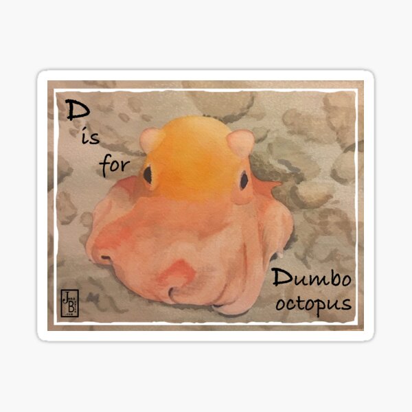 D is for Dumbo Octopus Sticker