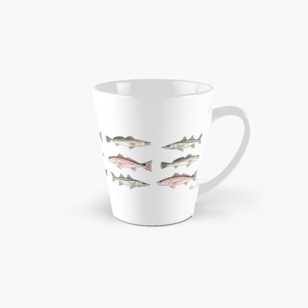 Pattern: Inshore Slam ~ watercolor redfish, snook, and trout art by Amber Marine, © 2013 Tall Mug