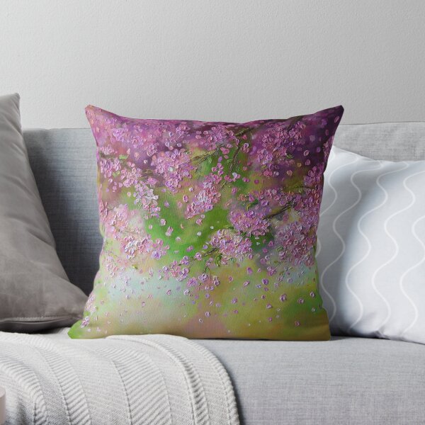Blossom shower Throw Pillow