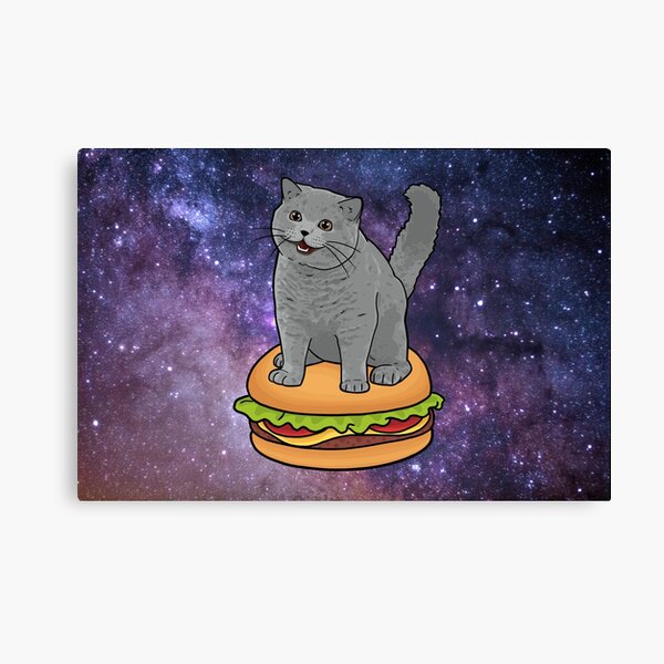 I CAN HAS CHEEZBURGER chubby meme cat in space Canvas Print