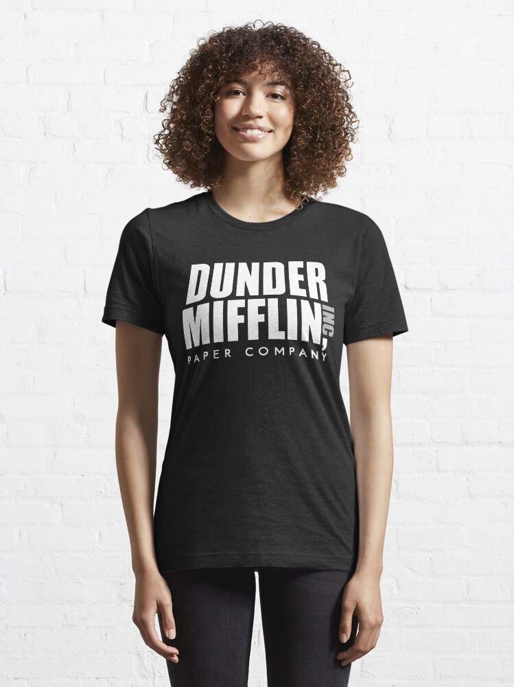 The Office Dunder Mifflin Logo Women's Black Short Sleeve Crew